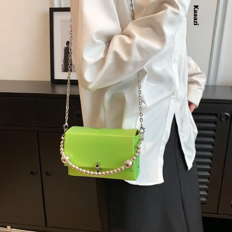 

Повседневная кожаная сумка через плечо для женщин с цепочкой, модные сумки через плечо, Роскошный кошелек и дизайнерские сумки