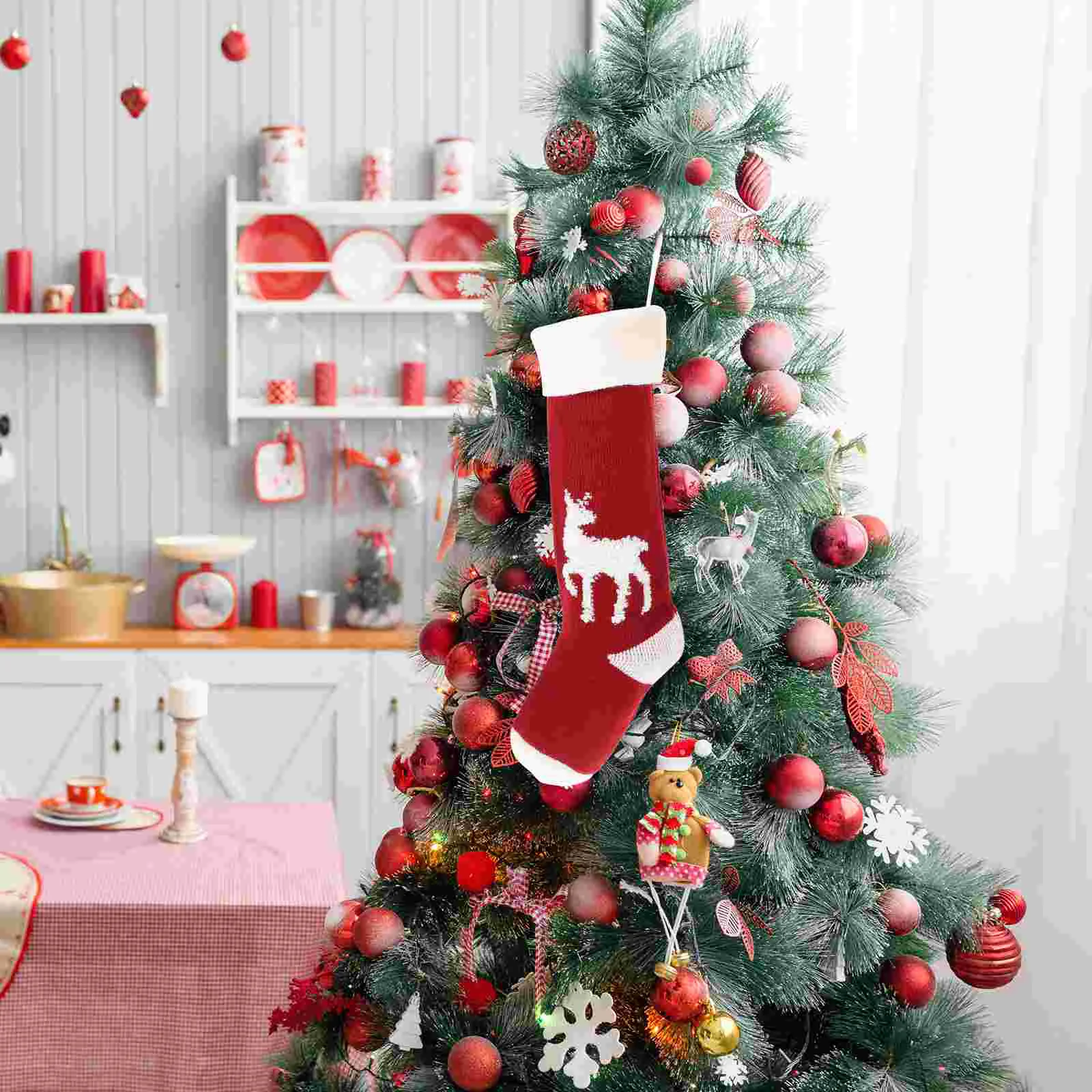 

2 Pcs Christmas Decor Christmas Tree Decorations Socks Decorative Stocking Gift Bags Xmas Hanging Acrylic