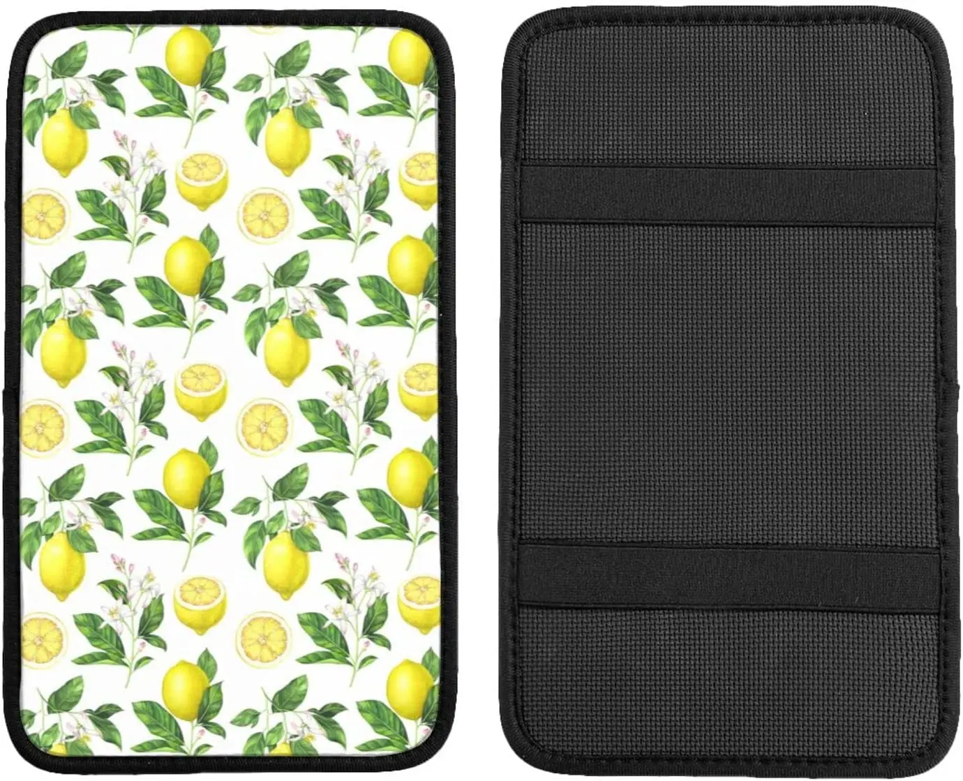 

Auto Center Console Armrest Cover Pad, Lemon Summer and Leaves Universal Fit Car Armrest Cover Cushion Mat for Most Ve
