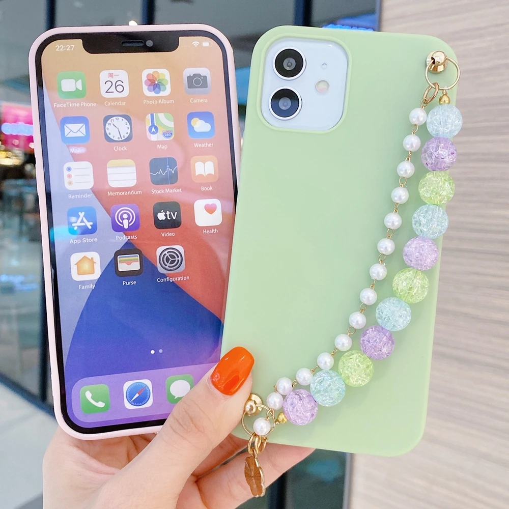 capa realme 7i x7 pro max case for funda oppo realme 8 7 6 5 pro 5i 6i 7i case 3d bead bracelet wristband silicone cover women free global shipping