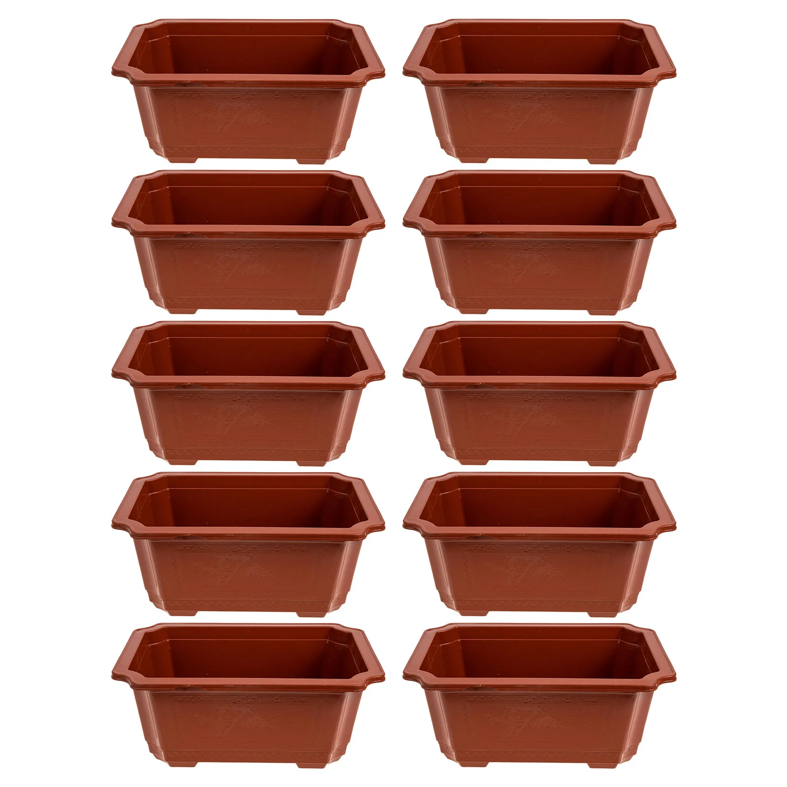 

10Pcs Flowerpot Succulent Plant Pot Balcony Flower Pant Pot Rectangular Planter