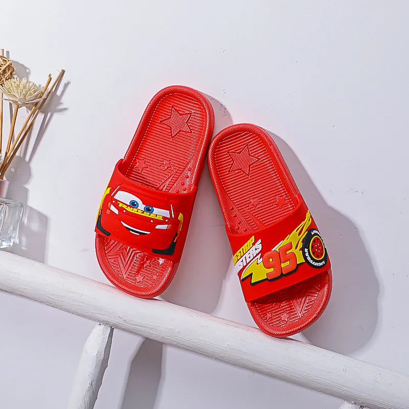 Summer Slippers Girl Children Shoes Boy Cartoon Pixar Cars Lightning McQueen Spiderman Baby Indoor Anti Slip Beach Flip Flops images - 6