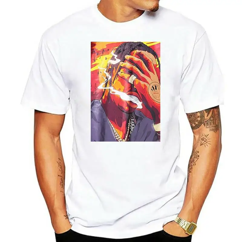 

Мужская хлопковая футболка с принтом курения, Повседневная футболка в стиле хип-хоп, 2022