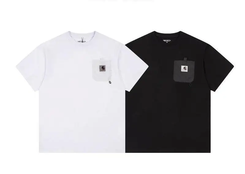 

Футболка мужская с круглым вырезом, модная тенниска с карманами, повседневная майка с короткими рукавами, 100% хлопок, лето