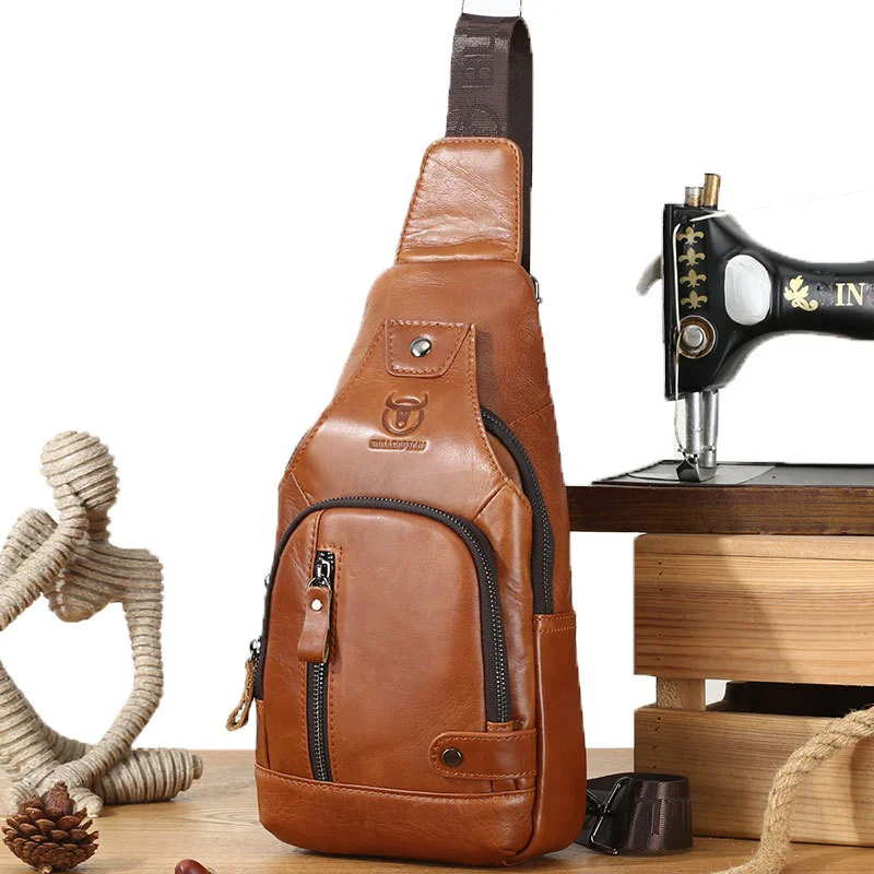 

Quality Genuine Leather Men Messenger Bag Casual Crossbody Bag Fashion Men's Handbag Men Chest Bag Male Shoulder Bag