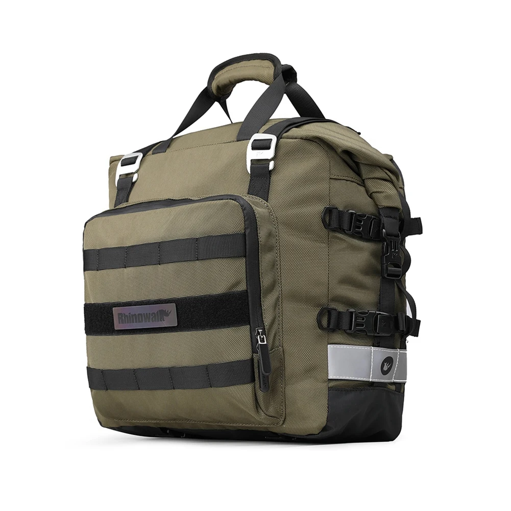 

Мотоциклетная задняя Боковая Сумка Rhinowalk 20 л, универсальная Боковая Сумка со съемной водонепроницаемой внутренней многофункциональной задней крышкой (армейский зеленый)