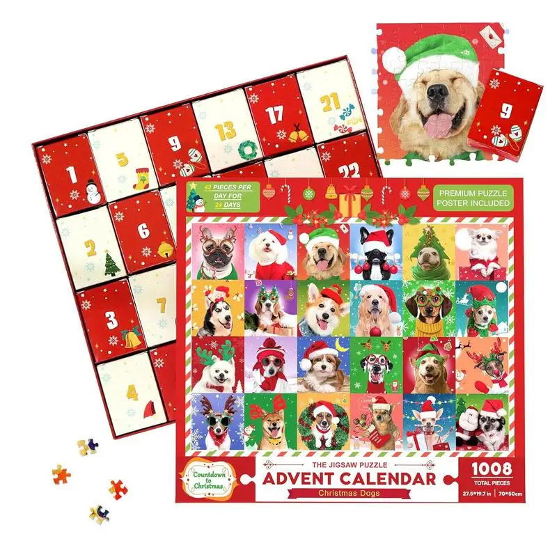

Christmas Puzzle Advent Calendar Christmas Countdown Calendar 1000 PCS Gift For Girls Boys Adult Educational Toy Funny For kids