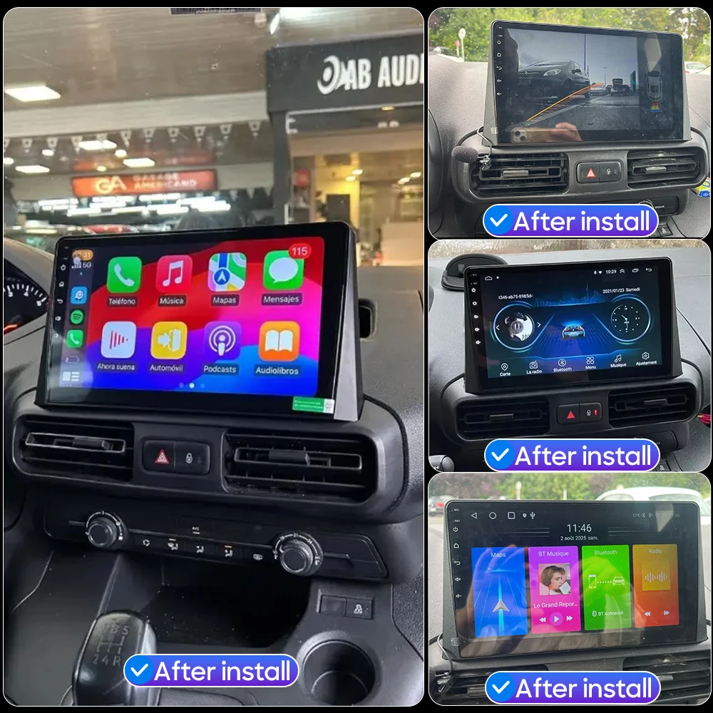 Фото Мультимедийный проигрыватель для Citroen Berlingo 2019, Peugeot Partner, Rifter 2020, Opel Combo, Android 16, радио, Carplay, Auto, 2din, GPS, 4G №3