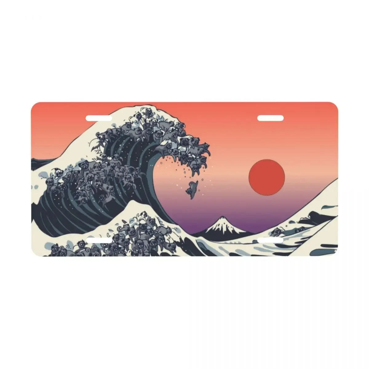 The Great Wave Off Kanagawa номерной знак Katshushika Hokusai стиль декоративный автомобиль передний