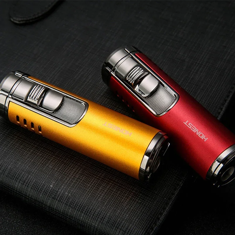 Искренняя четырехпрямая быстрая зажигалка заправляемая Бутановая газовая