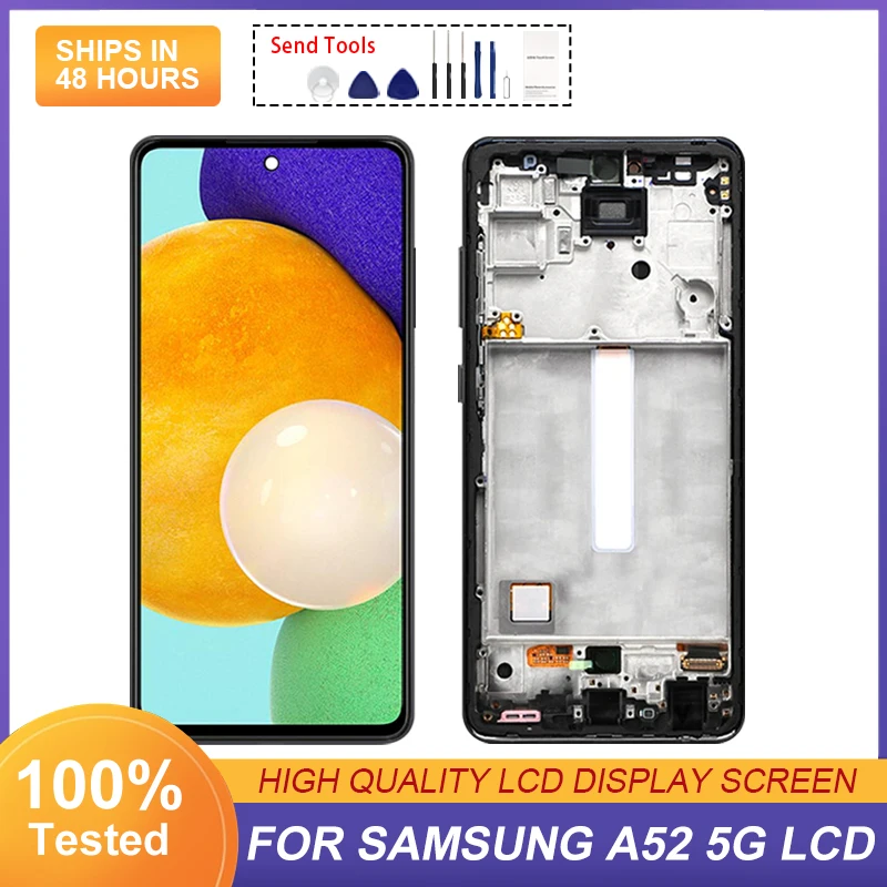 

Для Samsung Galaxy A52 5G LCD A526 дисплей сенсорный экран дигитайзер в сборе A526B A526F/DS с рамкой с инструментами
