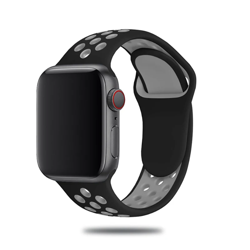 

Ремешок силиконовый для Apple Watch band 44 мм 40 мм 38 мм 42 мм, резиновый спортивный браслет для смарт-часов iWatch Series 3 se 4 5 6