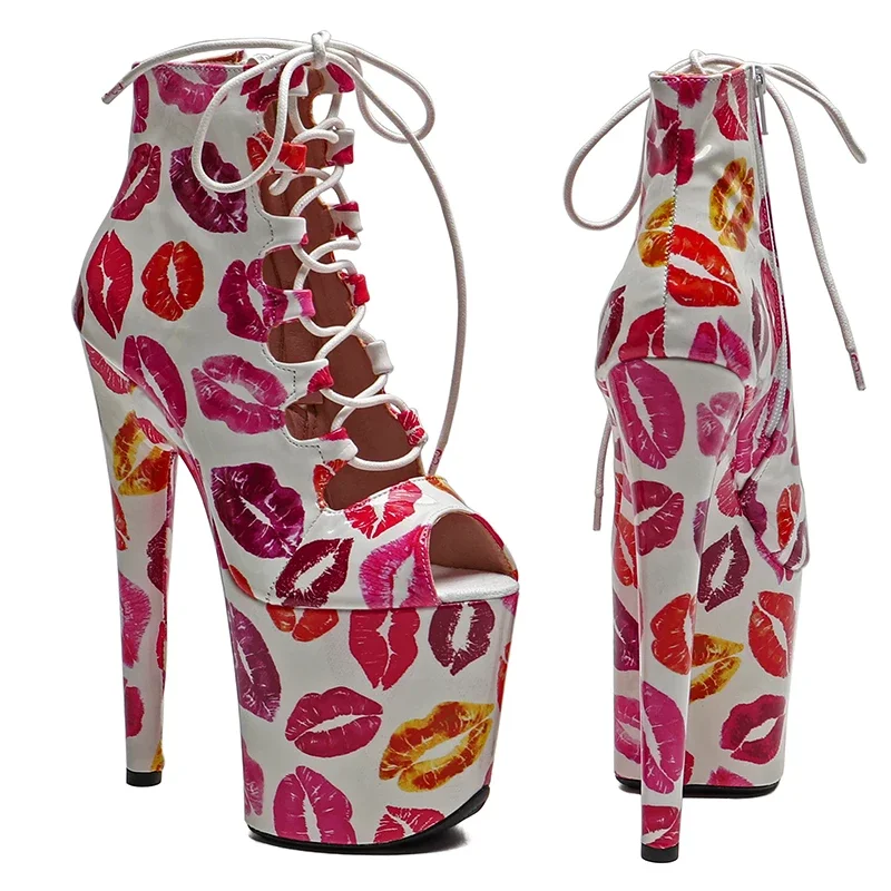 Ботинки Leecabe из искусственной кожи с принтом губ пинетки на высоком каблуке и