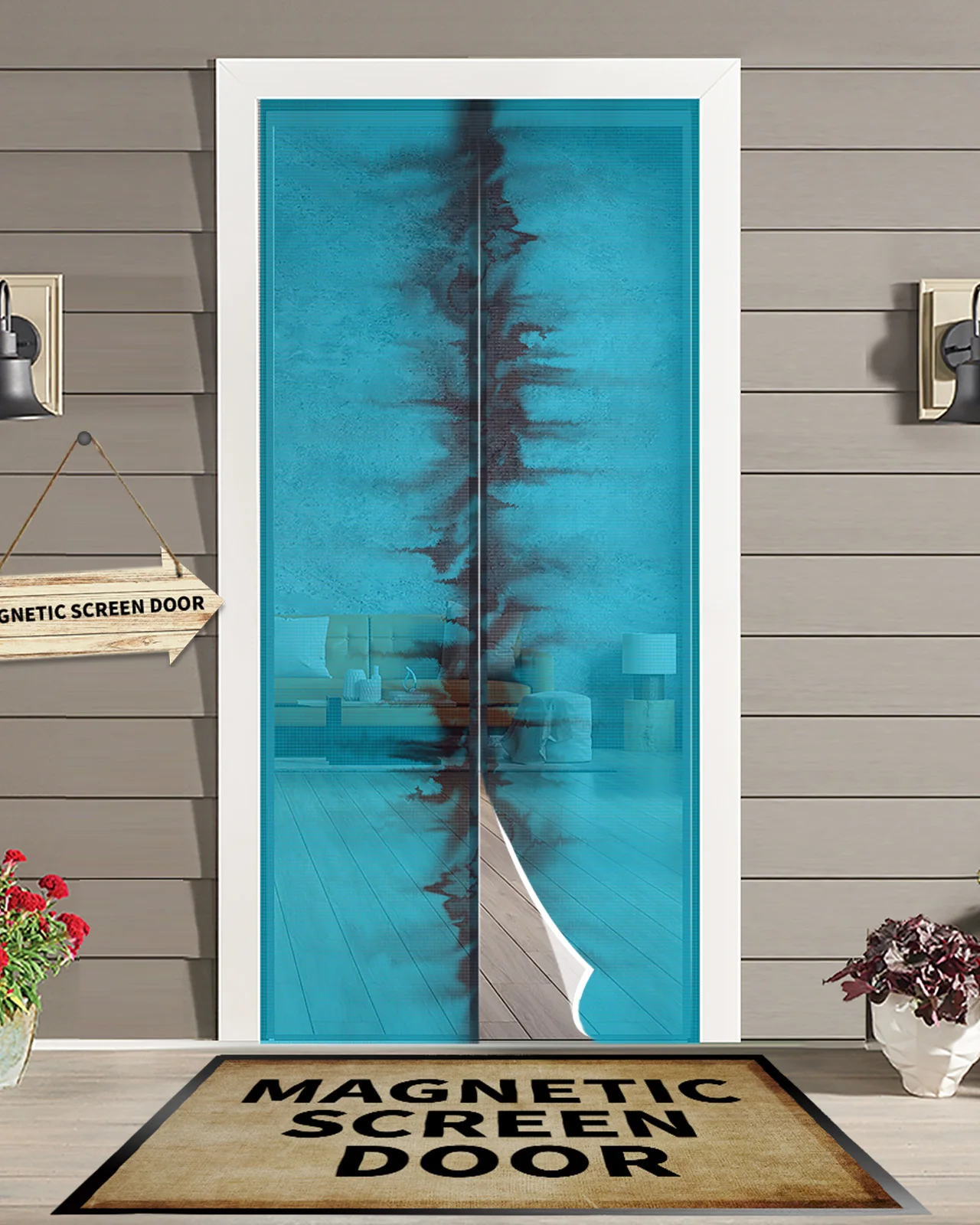 

Abstract Ink Modern Magnetic Mosquito Door Curtain Anti Mosquito Insect Fly Bug Bedroom Door Curtain