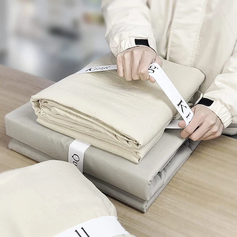 Домашний Органайзер для простыней и хранения эластичные ленты с этикетками