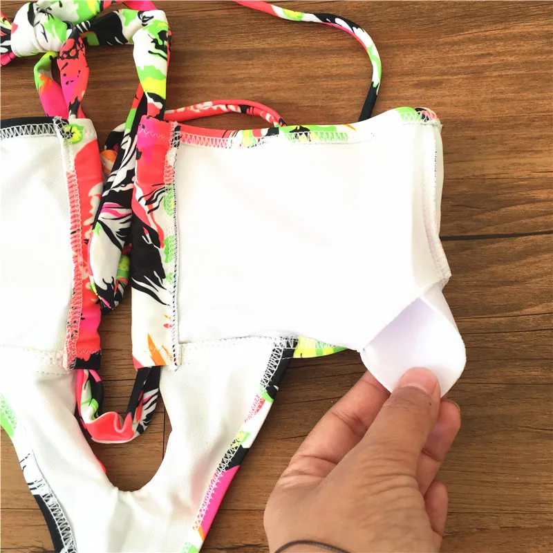 Сексуальный купальник-трикини с цветочным принтом цельный купальный костюм