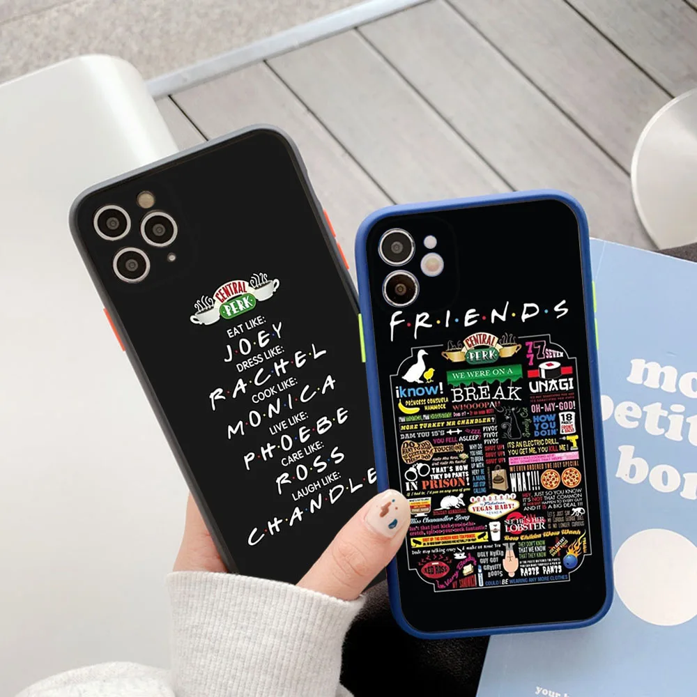 Phone Case for iphone 16Plus 15 14 13 12 11 16 Pro Max 8 7 Plus XS XR X SE Friends CENTRAL PERK Translucent Protection Cover