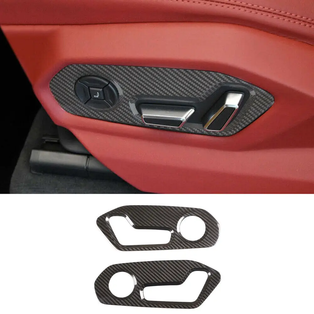 

Real Carbon Fiber Seat Adjustment Buttons Panel Switch Decoration Stickers Car Interior For Lamborghini URUS 2018-2021