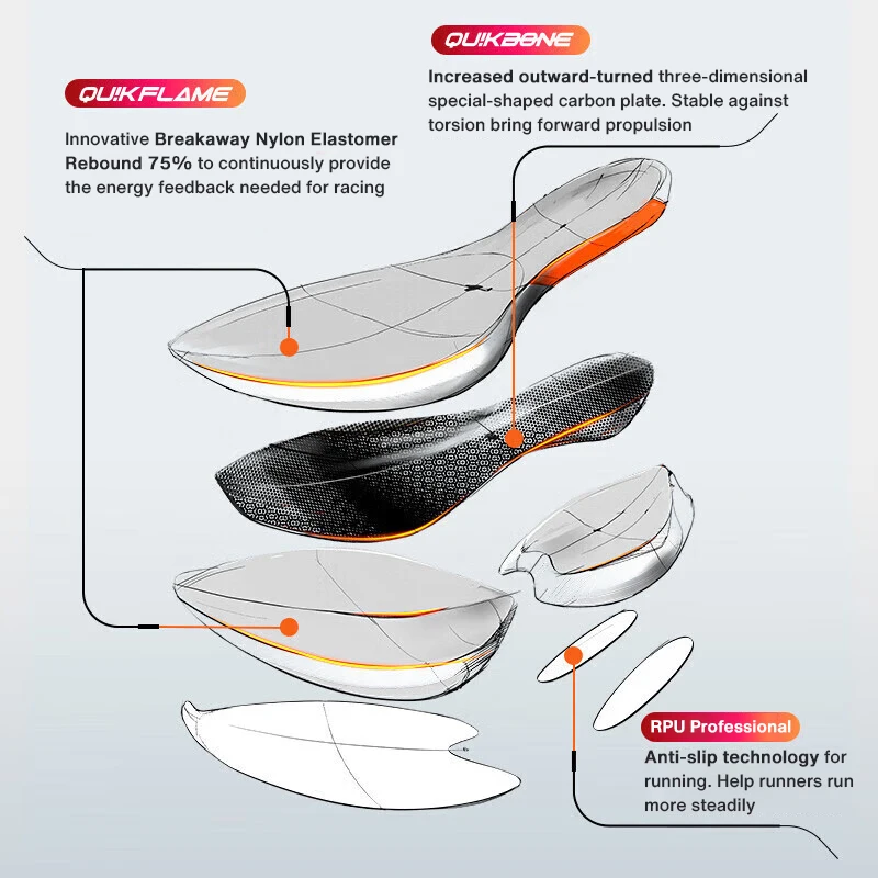 361 Degrees Furious Men Carbon Plate Running Shoes Professional Marathon Shock Absorption Lightweight Men Sport Shoes 672312203F