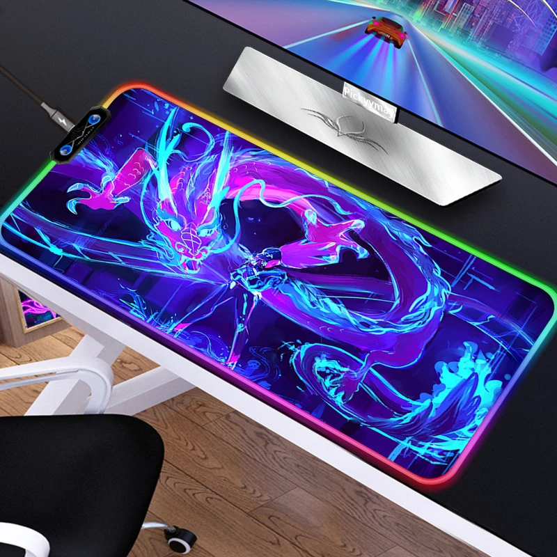 

KDA RGB Mouse Pad Gamer Girl League of Legends Gamer Complete Desk Mat Gaming Keyboard for Varmilo Mausepad Mice Computer
