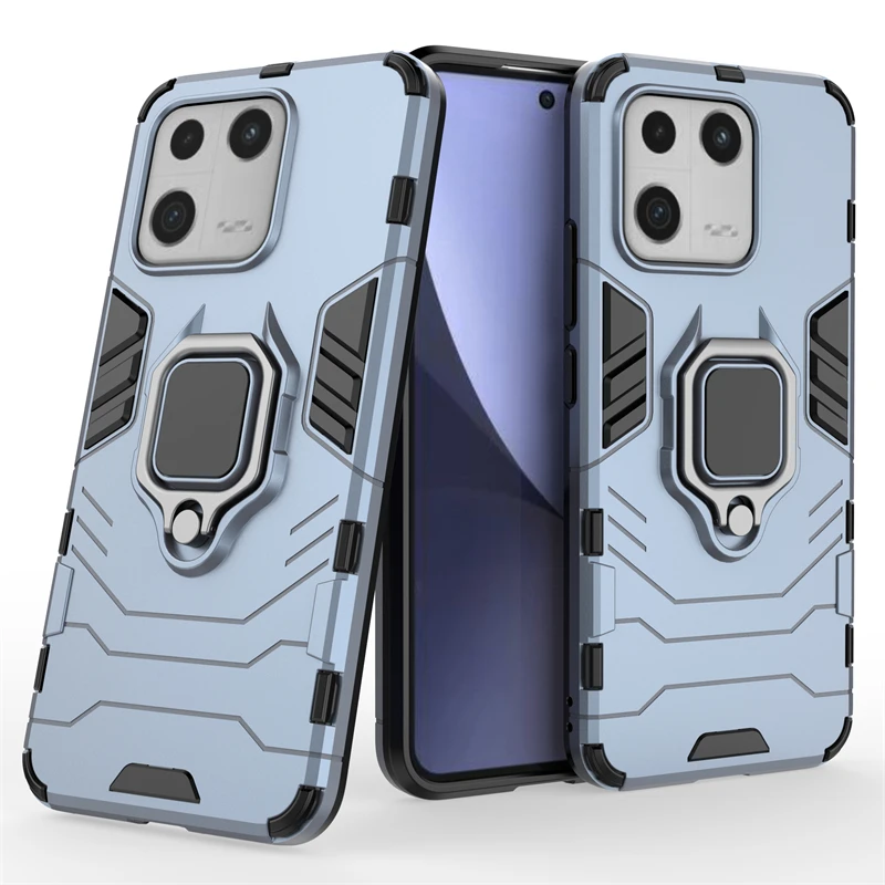 For Mi 13 Case Cover For Xiaomi Mi 13 Pro Capas Shockproof Back PC Phone Bumper Magnetic Metal Holder Cover For Xiaomi 13 Fundas