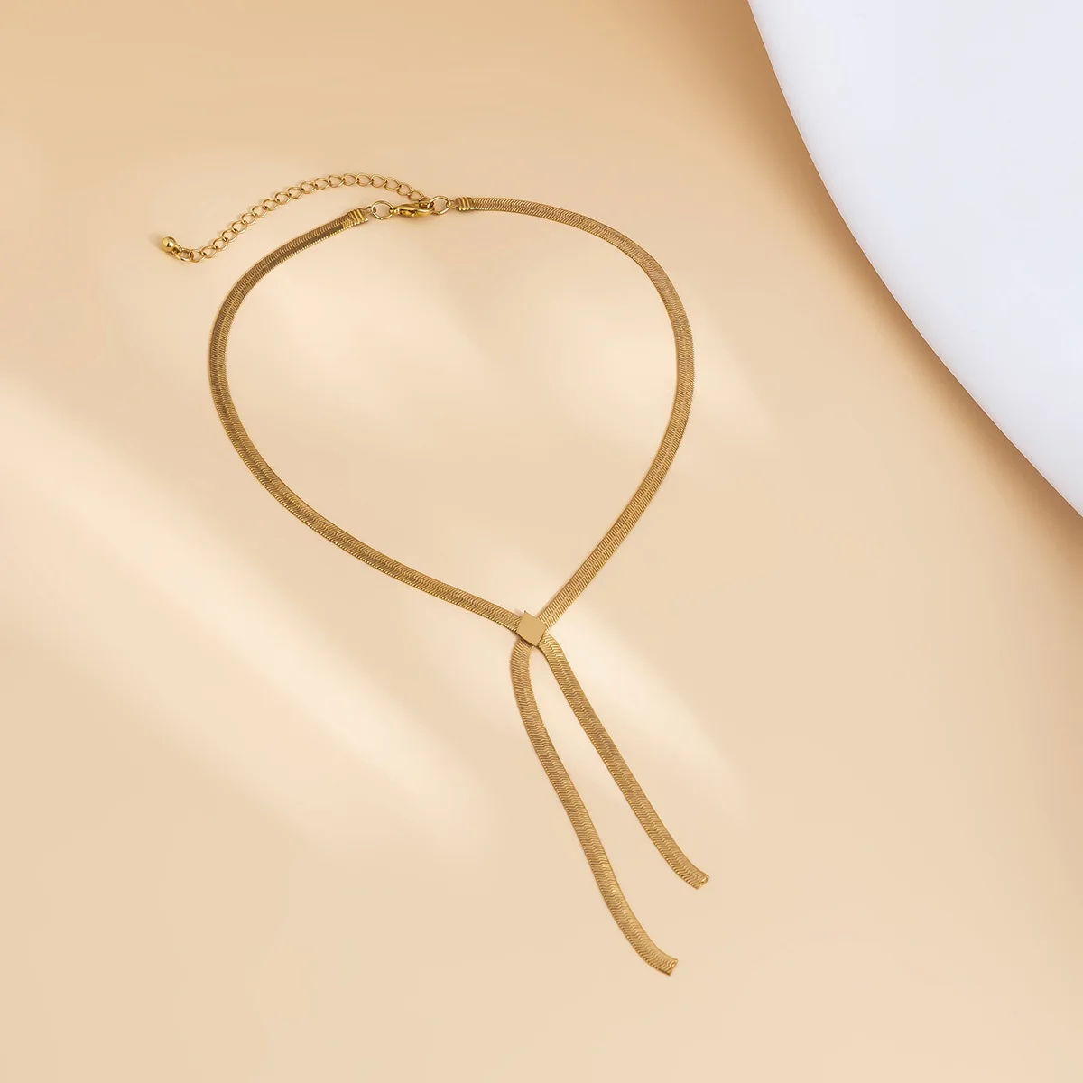 Jewelry hip-hop minimalist collarbone chain choker snake bone neck chain French niche metal necklace for women