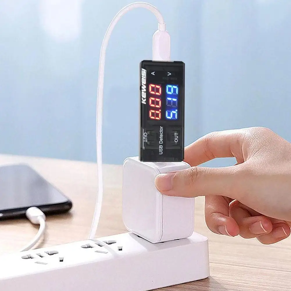 

Red Blue Dual USB Current Voltage Charging Power Tester Charging Battery Mobile Doctor Charger Voltmeter Ammeter A6P2