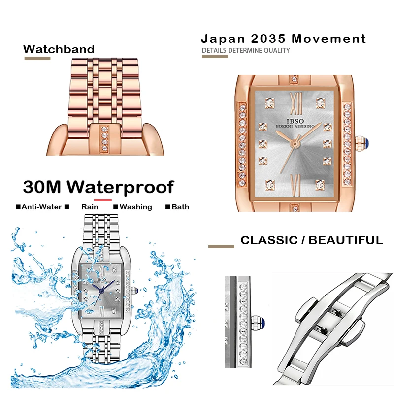 Luxury Golden Watch Women Rectangular Steel Quartz Wristwatch Lady Waterproof Fashion Female Silver Hand Clock Wife Gift Girl enlarge