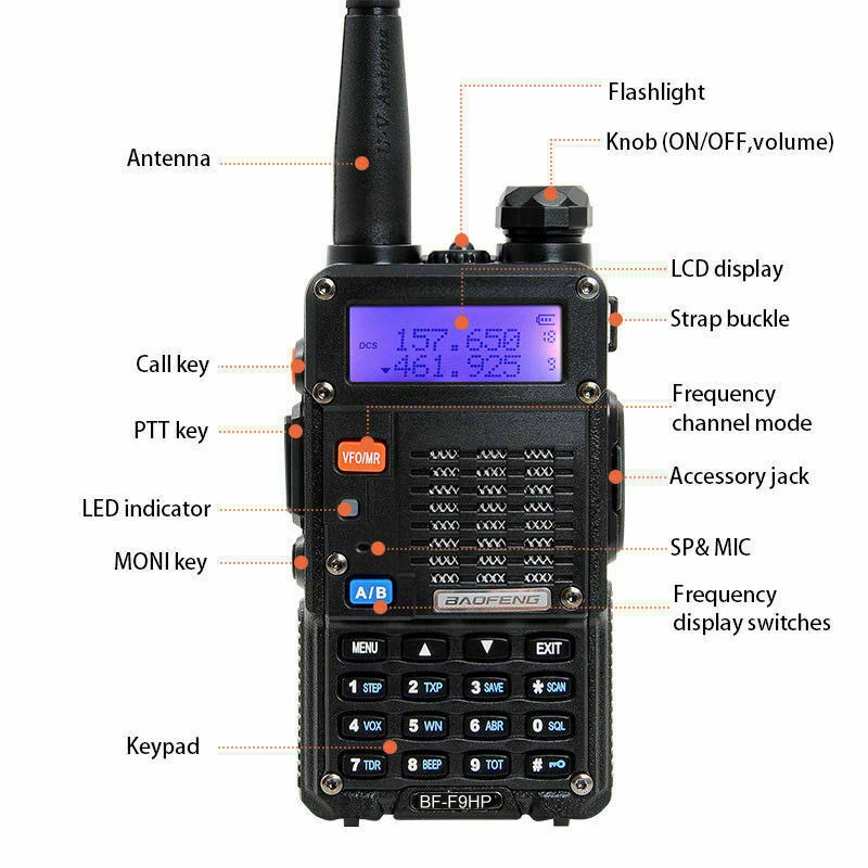 Baofeng F9HP Long Range Walkie Talkie Two Way Radio VHF UHF Portable Radio Walkie Talkie Baofeng BF-F9HP Upgrade Baofeng UV 5R