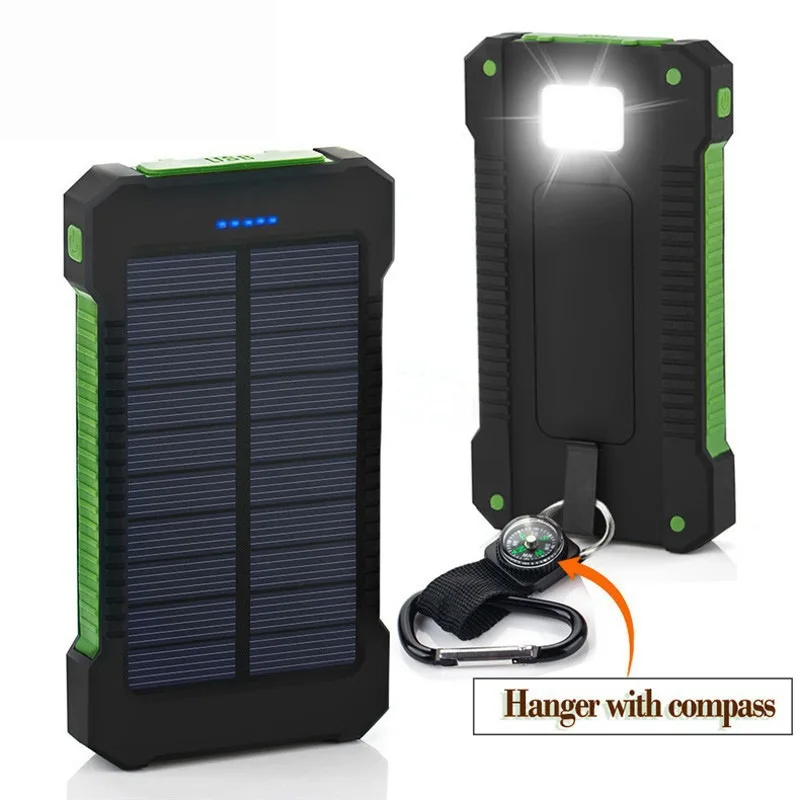 

20000mah Solar Power Bank Outdoor Waterproof External Battery Charger Powerbank With Flashlight For iPhone Xiaomi Poverbank