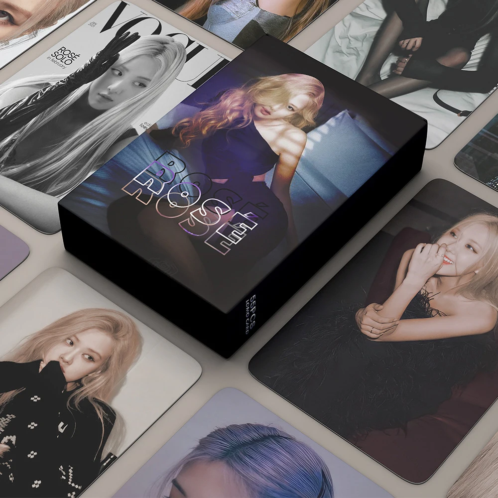 

54pcs/set KPOP ROSE LISA Solo BP New Album Self Made Paper Lomo Cards Pink Photo Card Poster Photocard Lalisa Fans Gift