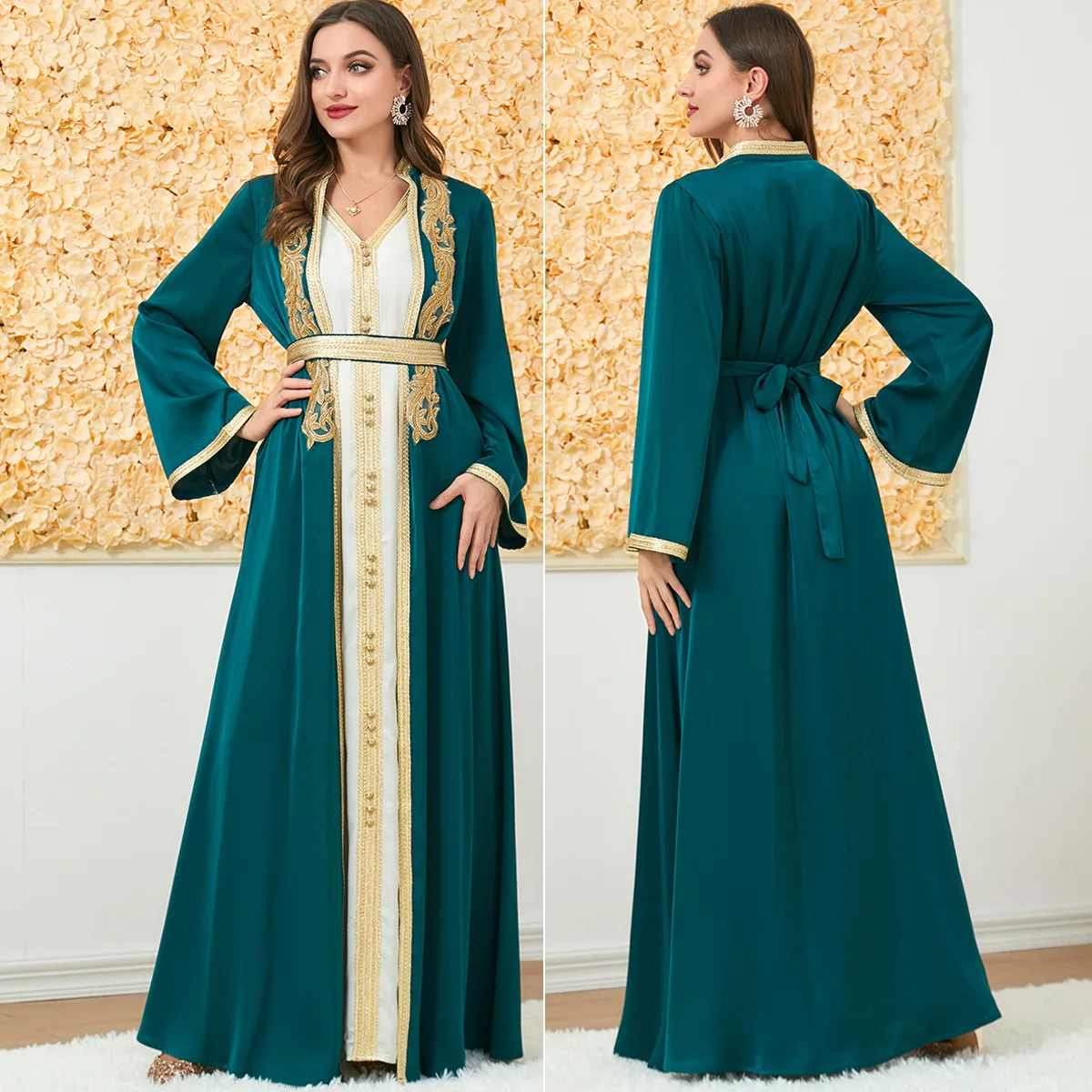 ICCLEK Robe Femme Musulmane Long Dresses Abaya Kaftan Turkey Islamic Dresses Caftan Marocain Femme Luxury Evening Dresses 2023