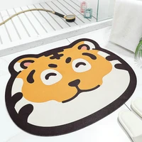 cute tiger bath mat quick drying anti slip floor mat super absorbent bathroom mat nappa skin area rug toilet carpet home decor