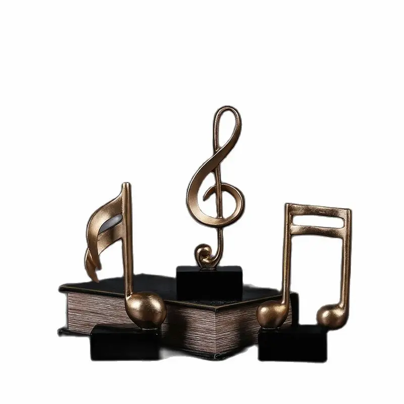

1pcs Golden Note Model Decoration Light Luxury Living Room Wine Cabinet Decoration Cafe Window Prop Decoration