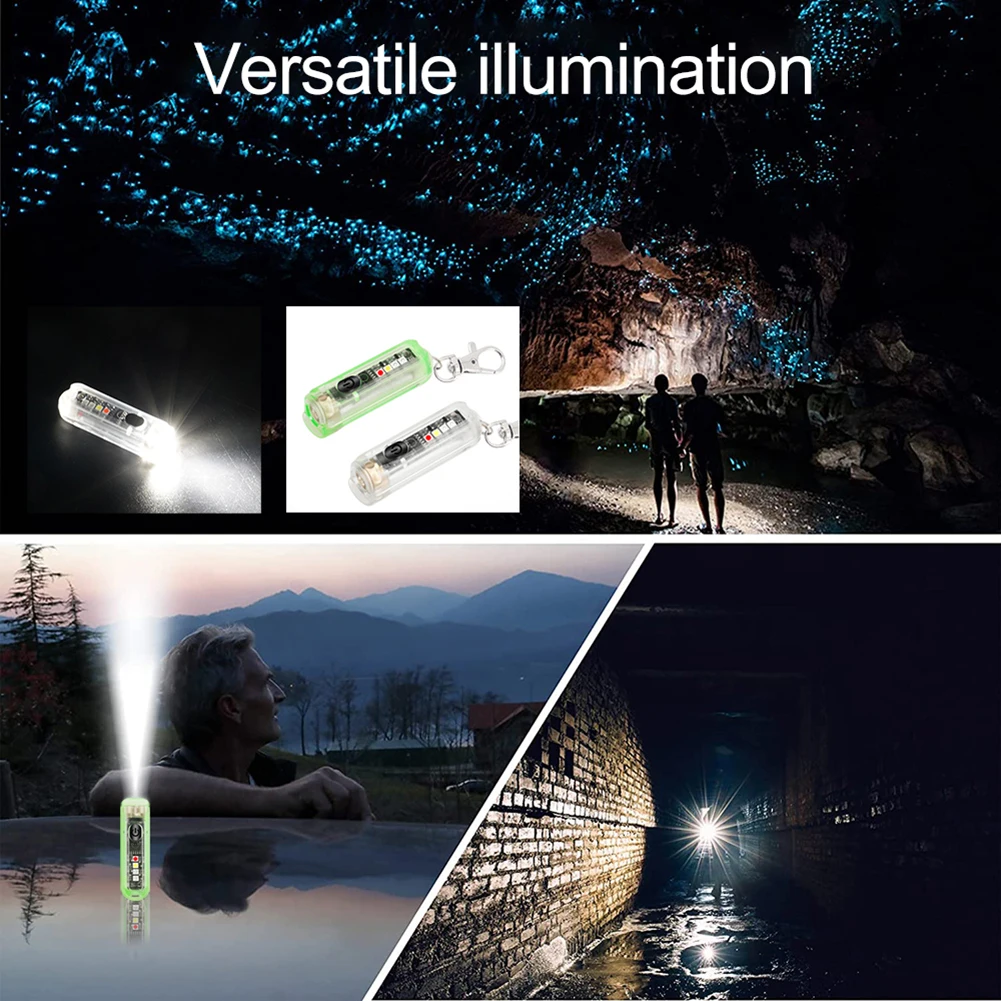 Мини-брелок Карманный фонарик с застежкой USB Перезаряжаемый светодиодный