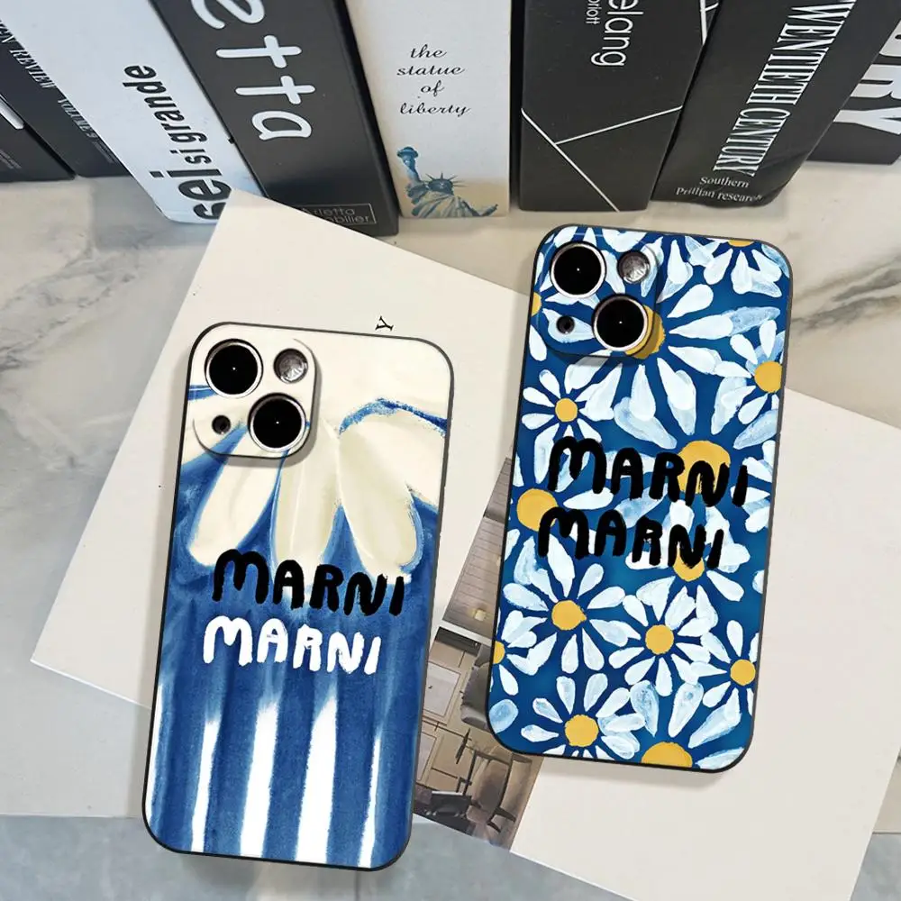 Фото Модный чехол M-Marni для iPhone 17 Air 16 15 14 Plus 13 12 11 Pro Max 16e, противоударный, прозрачный, с HD-защитой задней панели №2