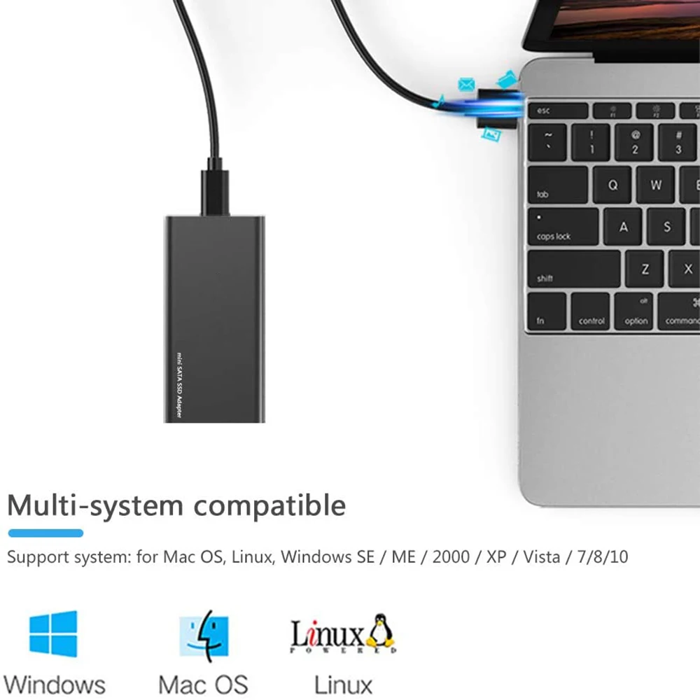 Корпус mSATA на USB 3 1 3.0 Type-c SSD алюминиевый Портативный чехол для жесткого диска 3*3/3*5