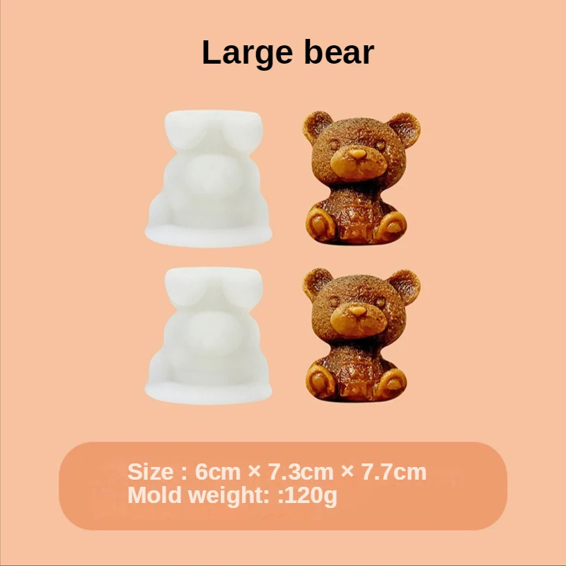 Форма для кубика льда красный милый силиконовый медведь замороженное молоко чай