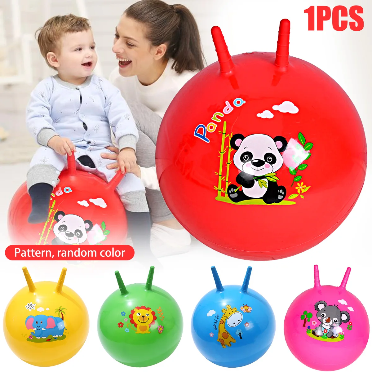 

23.6inch Diameter Space Hopper Ball with High Elasticity Hop Ball with 2 Handles Jumping Ball Strong Load Bearing Capacity