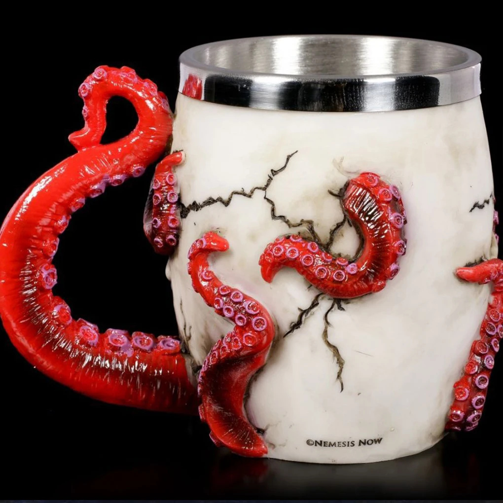 

Кружка с ручкой из нержавеющей стали объемом 600 мл, чашка для молока в домашних условиях, элемент для Хэллоуина, стеклянная Праздничная посу...