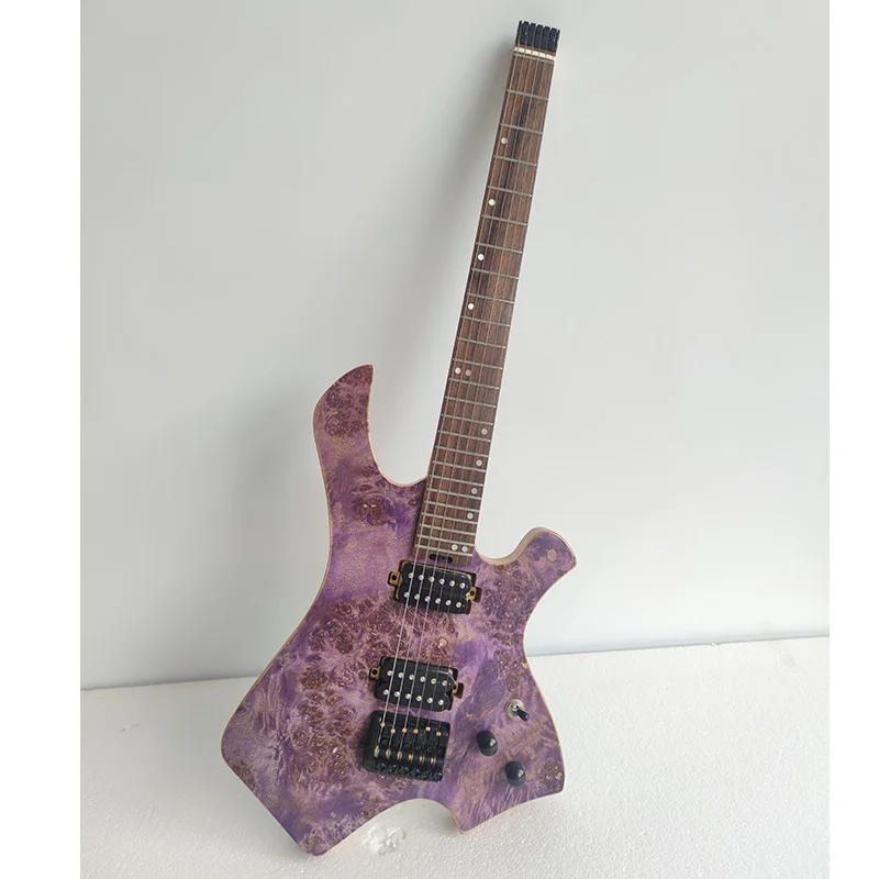 

Headless electric guitar portable electric guitar tree tumor veneer, stainless steel silk, round head silk, pewter xylophone bod