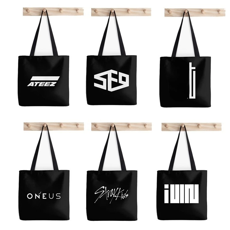 

KPOP ATEEZ двойная LOONA SF9 Брезентовая сумка SHINEE сумочка-мессенджер для шопинга Bag EVERGLOW