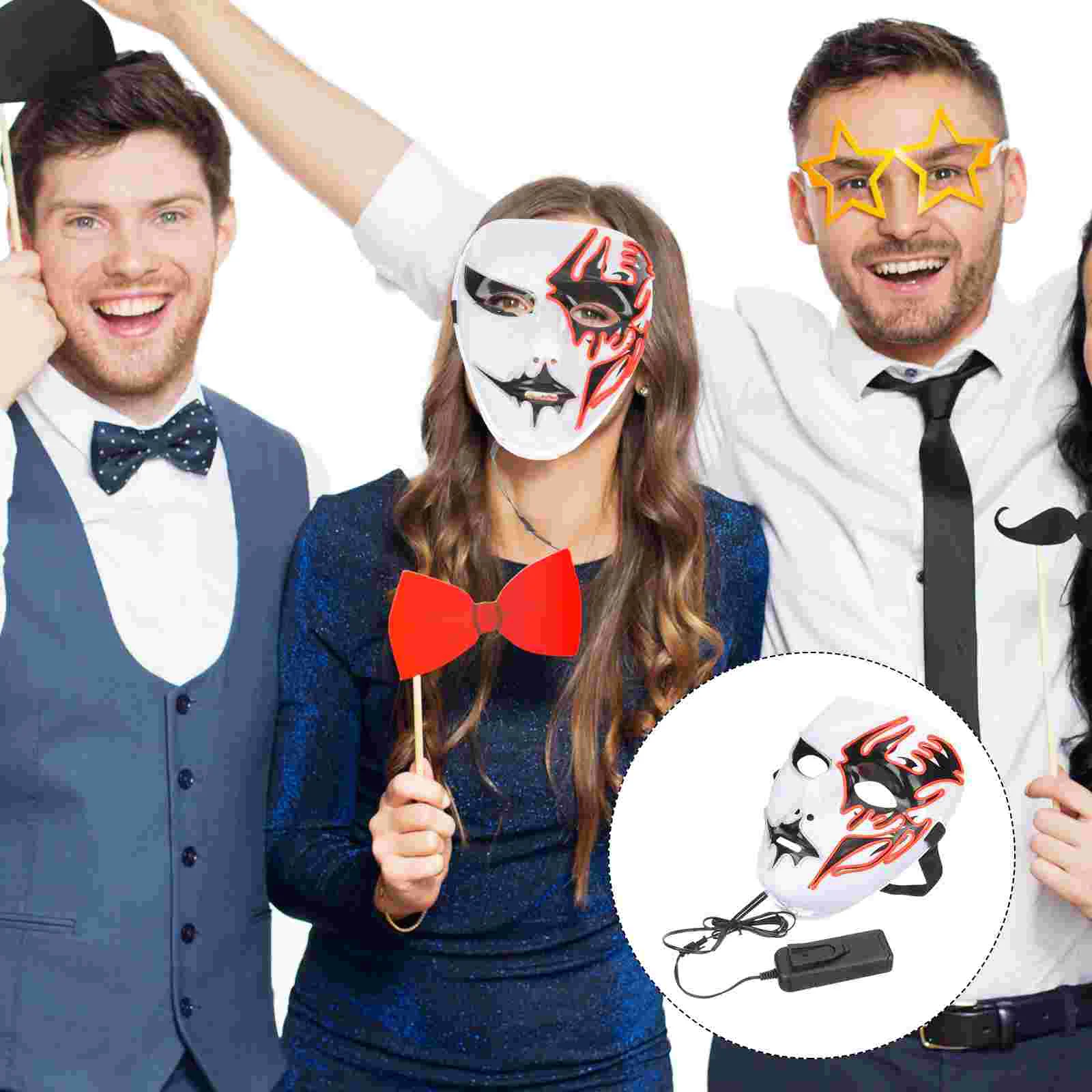 

Plastic Glowing Masks Dance Dress Bar Props Masquerade Mask Dance Mask