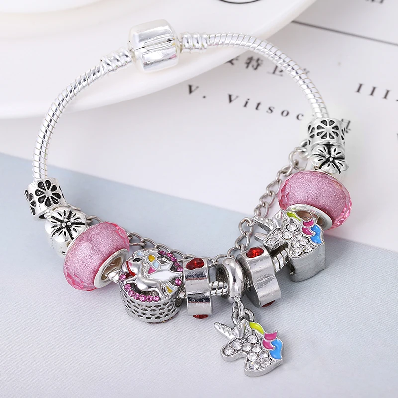 Silver Color Animal Style Charm Bracelets With Nice Marano Beads Fit Original Brand Bracelet For Kids Special Gift Dropshipping
