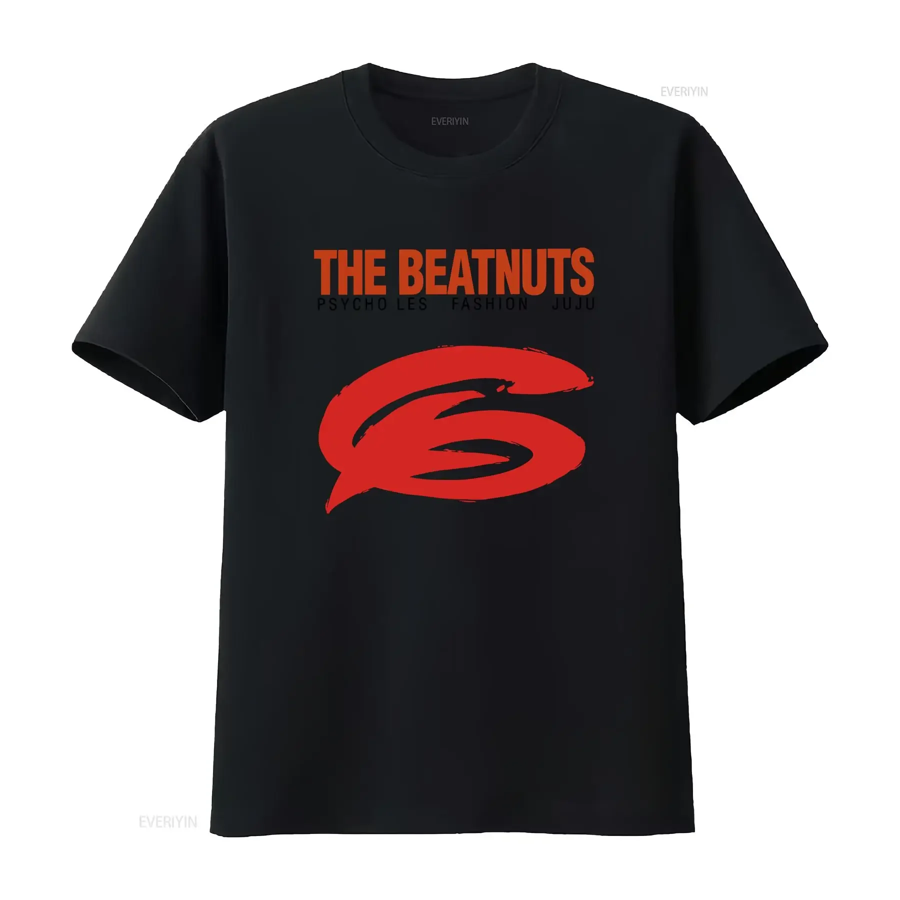 Фото Футболка The Beatnuts Promo в классическом стиле хип-хоп, винтажная, с эффектом потертости, слегка унисекс, удобная, универсальная, для повседневной носки. №1