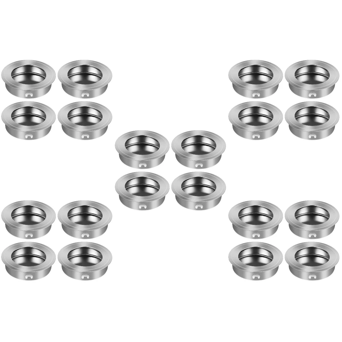 

5pcs Yardwe 4PCS 35mm Flat Stainless Steel Recessed Flush Pull Finger Insert Sliding Door Handle Cabinet Pulls Drawer