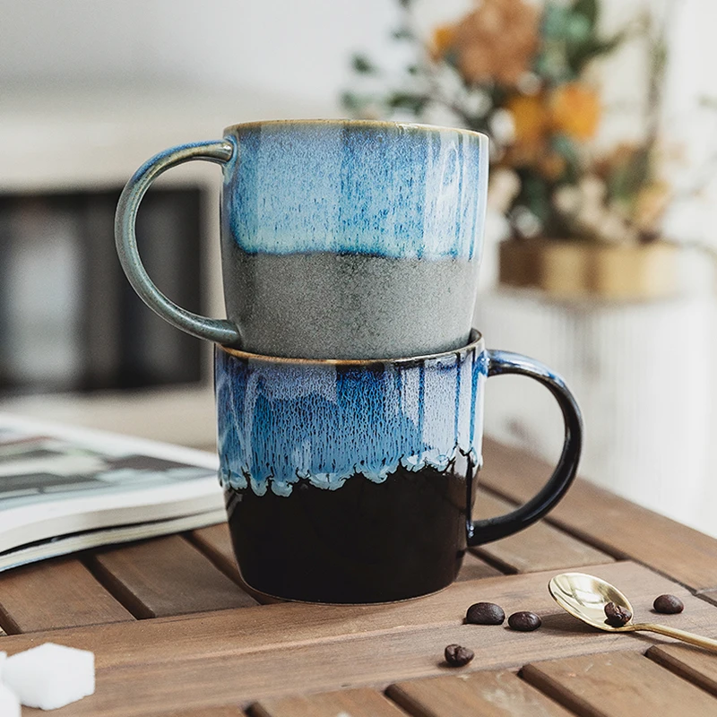 

Creative Retro Mug Coffee Cup Ceramic Breakfast Milk Oats Water Tea Household Office Simple Underglaze Color Men Women