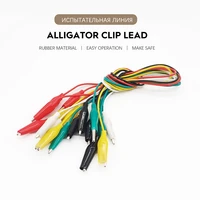 double ended test leads 1set 10pcs alligator crocodile roach clip jumper wire 5 colors for circuit test cable