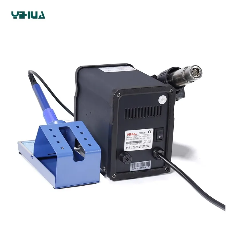 Электрический паяльник 2 в 1 YIHUA 898BD + SMD паяльная станция с тепловым феном для