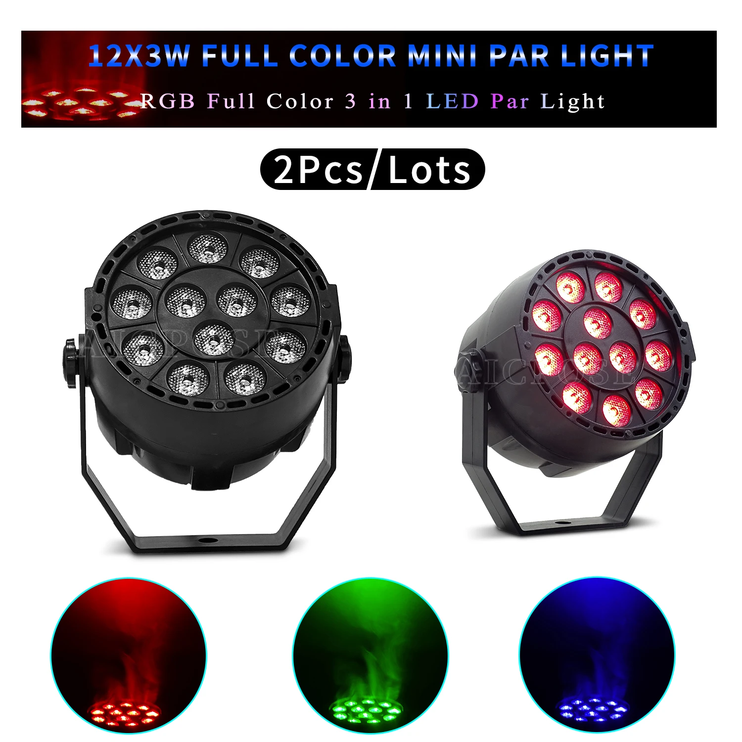 Миниатюрный светильник Par 2 шт./лот 12x3 Вт RGB 3 в 1 светодиодный сценический RGBW четыре